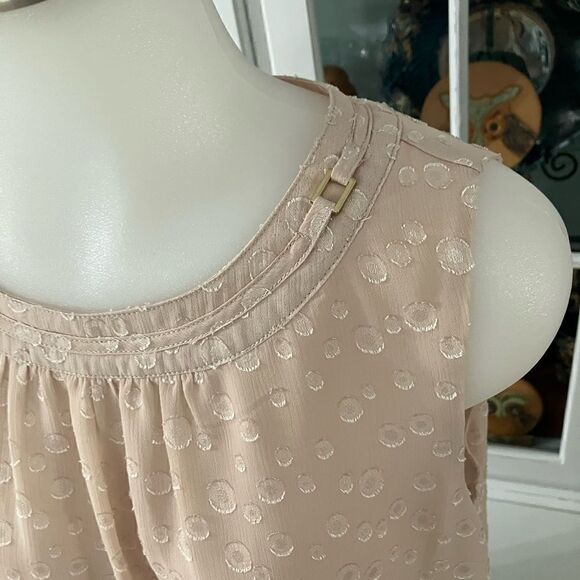 Sleeveless Blouse Polka Dot Chiffon  Roz & Ali  Sz Small - Picture 4 of 10